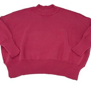 Six Fifty Womens‎ Pullover Sweater Crop Long Sleeve Acrylic Cotton Pink Size XS
